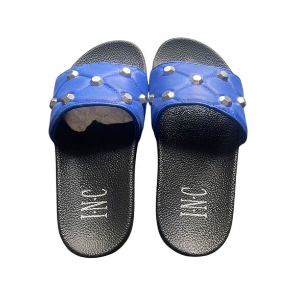 INC international Concepts Women's Peymin Pool Slides Cobalt Blue Slip On Sz 5 - Picture 5 of 8